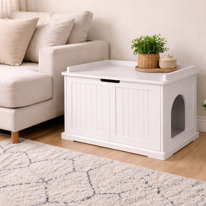 Litter Box Furniture for Indoor | White