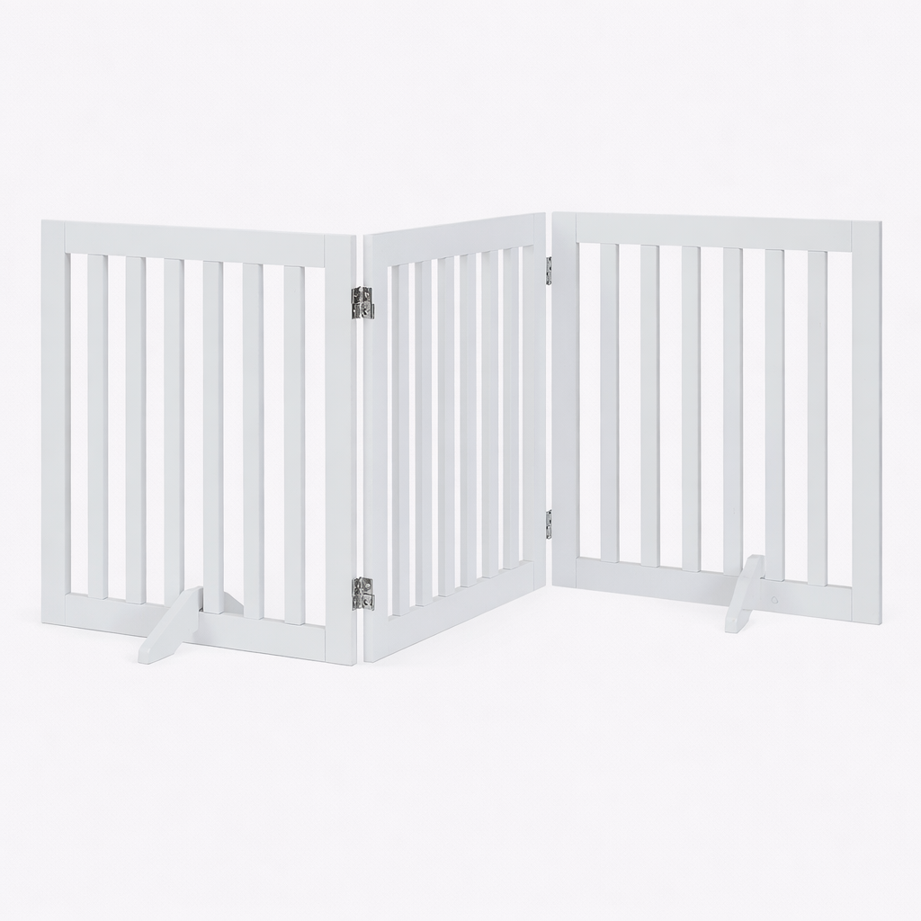 Vrijstaand Hondenhek Met Drie Panelen | Wit