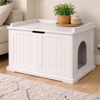 Litter Box Furniture for Indoor | White