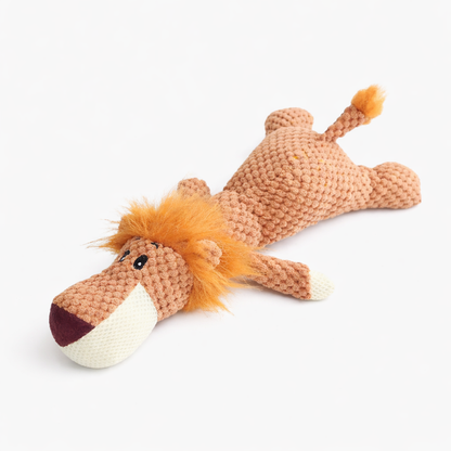 Plush Lion Toy with Squeaker for Dogs