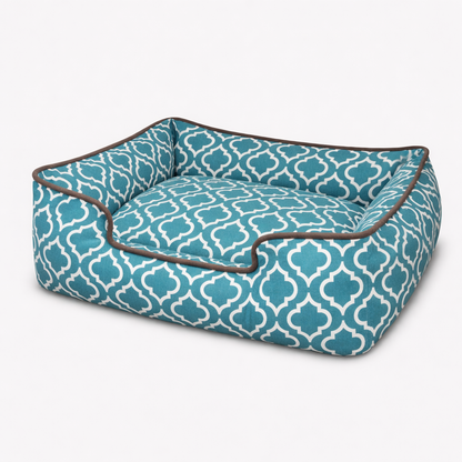 Dog Bed with Raised Edges and Removable Cushion