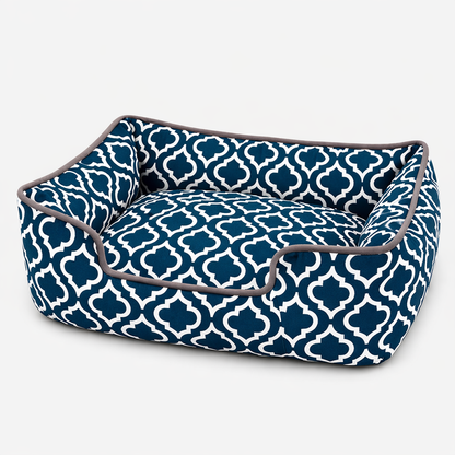 Dog Bed with Raised Edges and Removable Cushion
