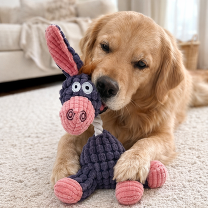 Plush Donkey Toy with Squeaker for Dogs