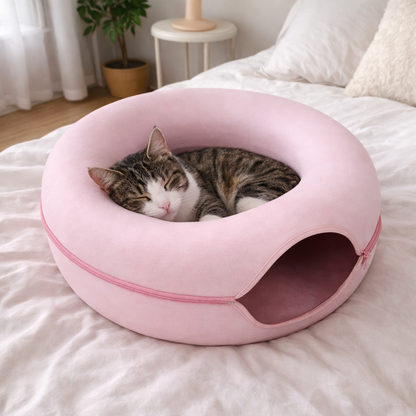 2-in-1 Slaapmand Met Tunnel Voor Huisdieren