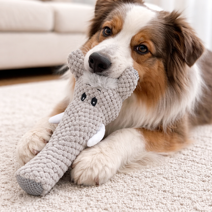 Plush Elephant Toy with Squeaker for Dogs