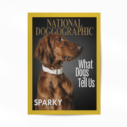 Gepersonaliseerde Huisdier Poster Jouw Kat of Hond op Magazine Cover