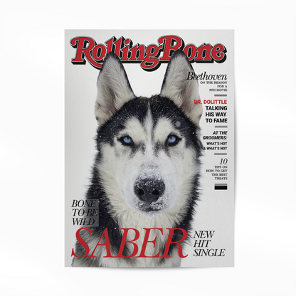 Gepersonaliseerde Huisdier Poster Jouw Kat of Hond op Magazine Cover