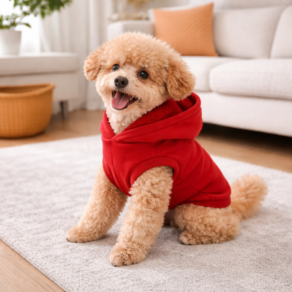 Bordeauxrode Hondenhoodie Voor Dagelijks Gebruik