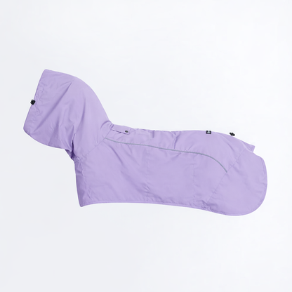 Purple Dog Rain Jacket with Protective Neck Collar