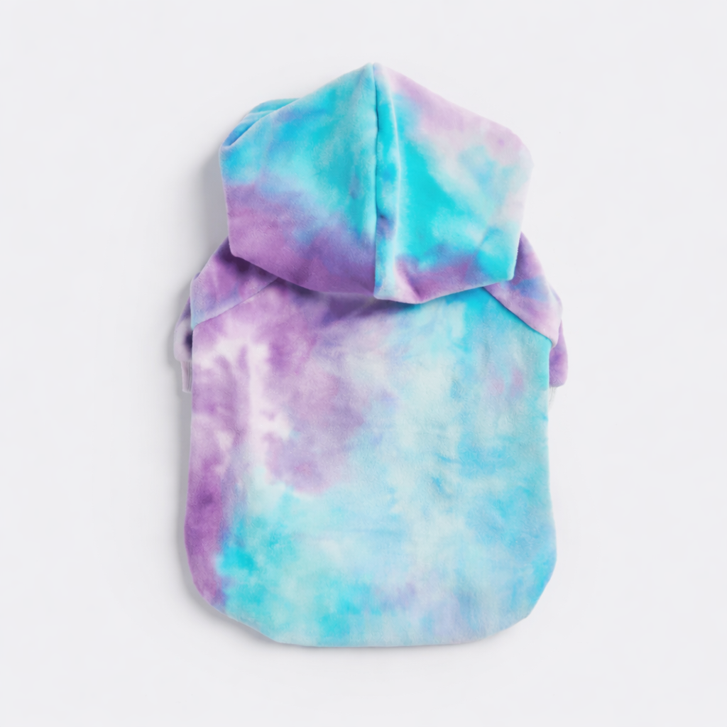 Hondenhoodie Met Blauw Tie-Dye Effect