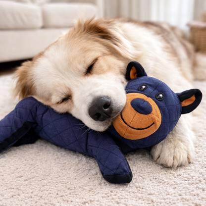 Plush Bear Toy with Squeaker for Dogs