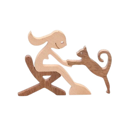 Handgemaakt Houten Beeldje Gepersonaliseerd Cadeau Voor Dierenliefhebbers