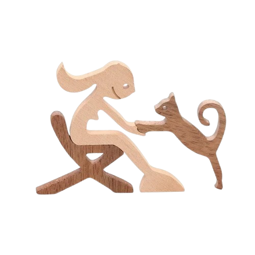 Handgemaakt Houten Beeldje Gepersonaliseerd Cadeau Voor Dierenliefhebbers