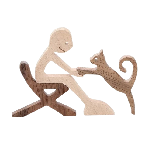 Handgemaakt Houten Beeldje Gepersonaliseerd Cadeau Voor Dierenliefhebbers
